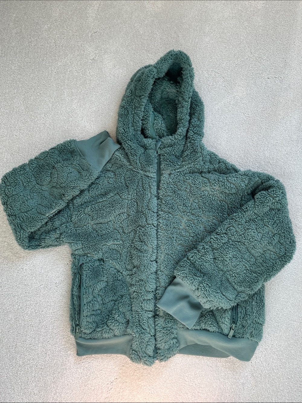 all in motion Plush Hooded Sherpa Jacket in Teal Green (Girls)
